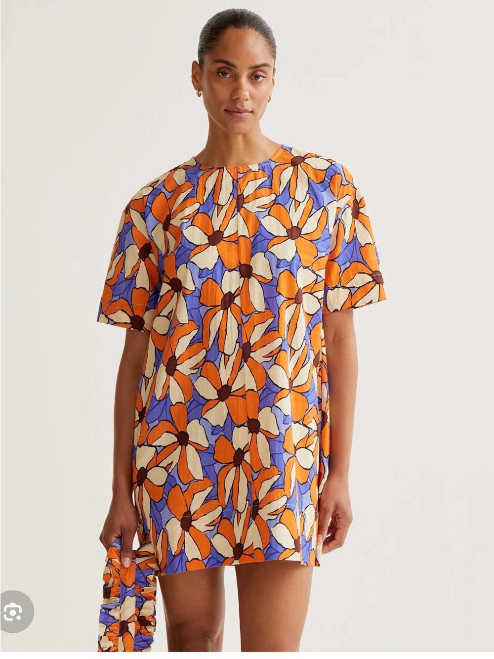 Compañia fantástica Floral Shift Dress in Orange & Purple size S